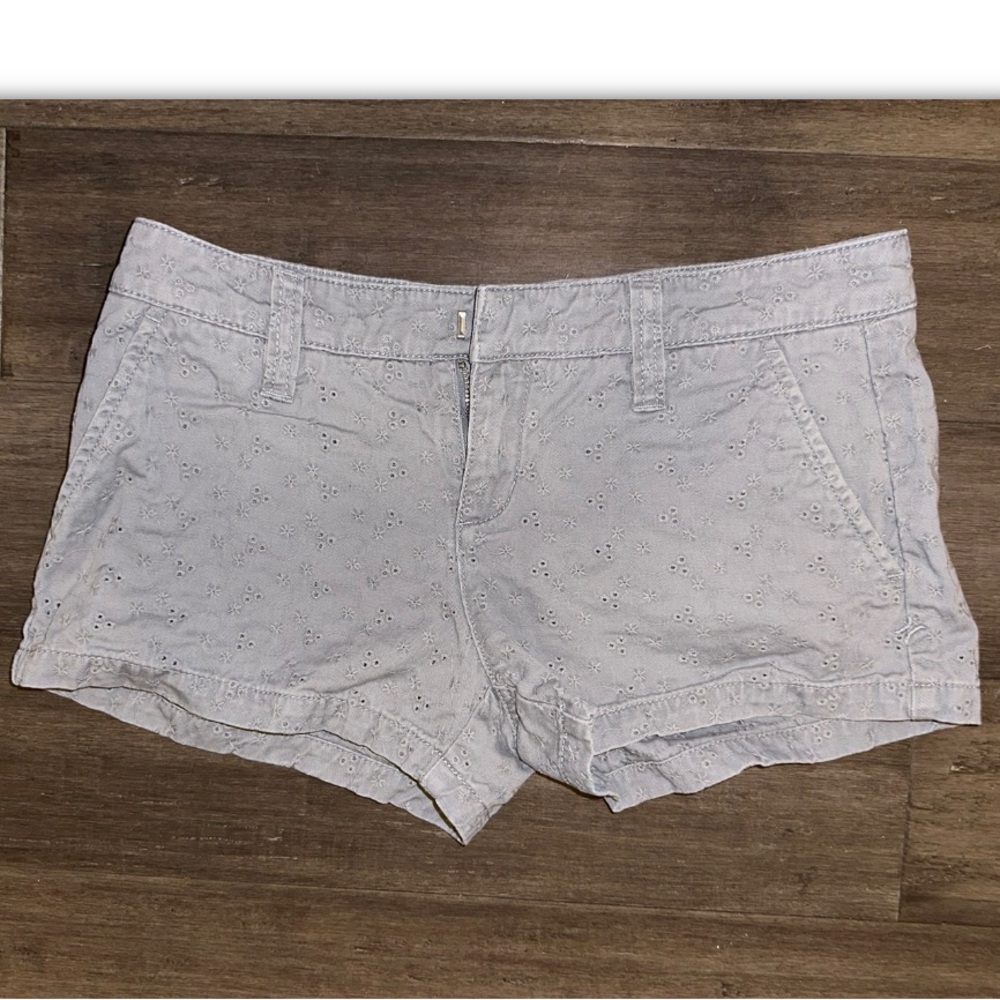 Hurley White Eyelet Jean Shorts